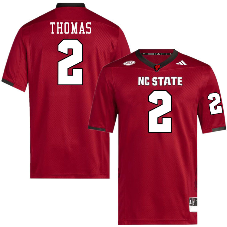 NC State Wolfpack #2 Lex Thomas College Football Jerseys Stitched-Red